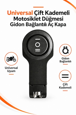 Universal Çift Kademeli Motosiklet Düğmesi Gidon Bağlantılı Aç Kapa 1