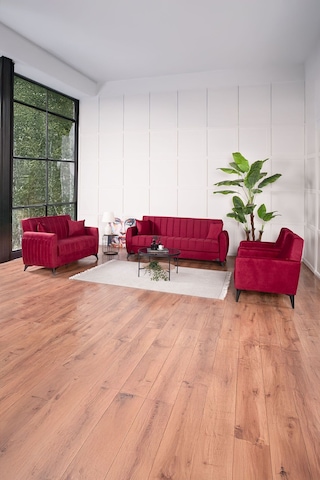 Kilim Mobilya Linda Koltuk Takımı 3 2 B B Bordo