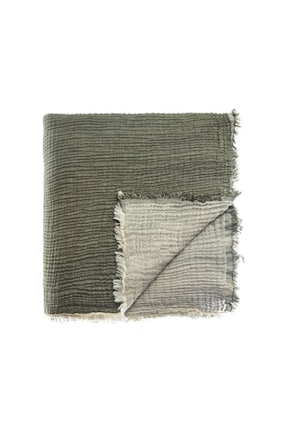 Müslin Pike Çift Kişilik, 100% Pamuk 4 Katlı Kaliteli Müslin Yatak Örtüsü, Dekoratif Şık Yumuşak Hafif Yazlık Pike Haki Yeşil, Çift Kişilik 220x240 Cm Açık Indigo
