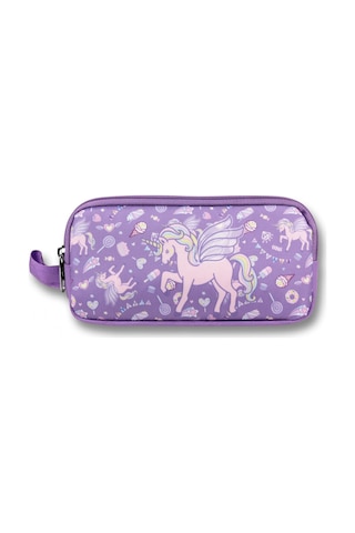 Ümit Çanta 5029 Unicorn Pegasus Desenli - Lila Renkli Kız Çocuk Kalem Çantası Mor