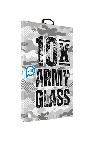 Piili Armyglass 10x Apple iPhone Uyumlu 17 Pro Ultra Dayanıklı Ekran Koruyucu Uygulama Aparatlı