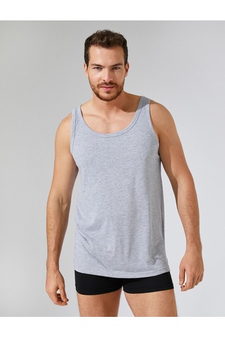 Koton Basic Atlet Bisiklet Yaka Gri 3wlm20003mk 3WLM20003MK023