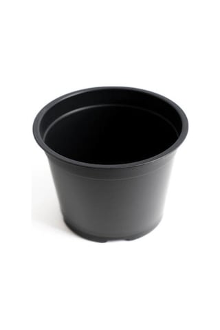 Katı Plastik Çiçek Saksısı 5 Adet 14'lük Üretim Saksısı Siyah