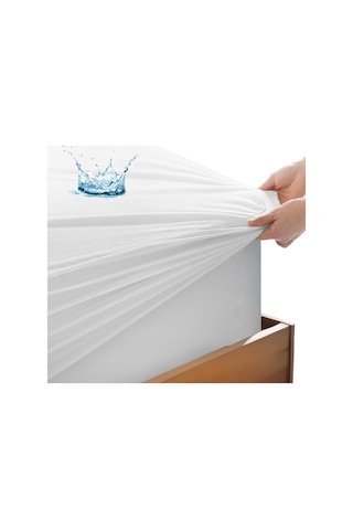 Evony Tek Kişilik 90x200+30 Cm Micro Fitted Alez Sıvı Geçirmez Beyaz