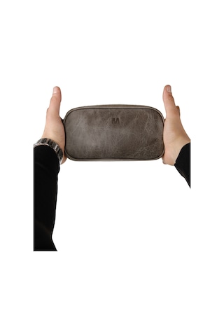 Mft Leather Hakiki Deri Unisex El Çantası Naina 1134 Tiguan Gri