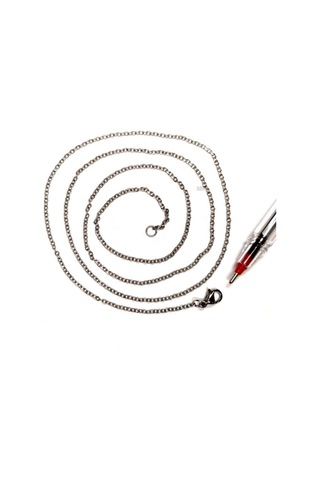 1mm Paslanmaz Çelik Gümüş Gri Kolye Zincir 60 Cm Orta Uzunluk