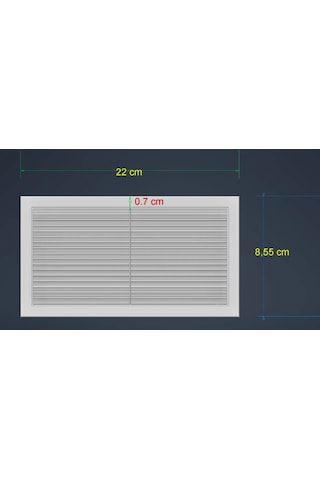 Kapı Altı Menfez Kapak 22 8,5 Gri 22 Cm