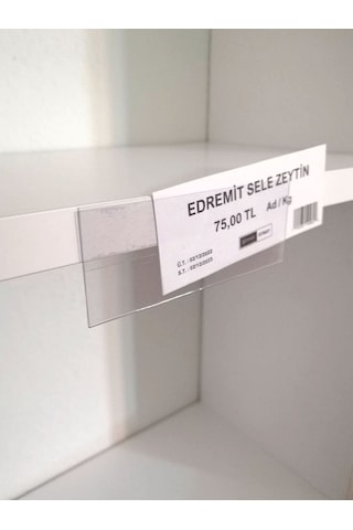 50 Ad Pvc Etiketlik Yapışkanlı 8x4 Cm Raf Etiket Cebi Yapışkanlı