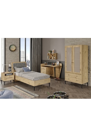 Tirio Wood M Genç Odası %100mdf Meşe