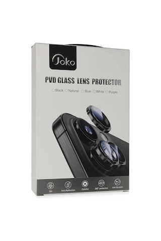 Joko Apple İphone 13 Pvd Metal Kamera Lens Darbeye Dayanıklı Tam Uyumlu - Siyah