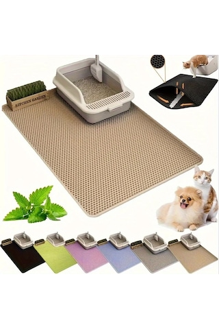 Honeybeeshop Anti Kaydırmaz Kedi Kumu Matı Khaki Xxl 29 53x45 28 İnç Su Geçirmez Ekstra Büyük Çift Katmanlı Eva Kedi Matı 6 Renk Seçeneği