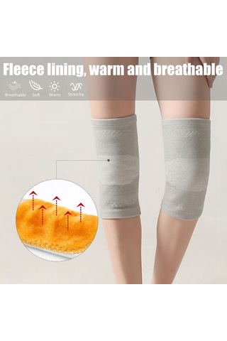Vkemall Kadın Erkek Ücretsiz Knee Pads Kışlık Kalın Yünlü Isı Sağlama Eklem Koruma Yüksek Esneklik Koşu Fitness Spor - Gri Tek Boyut Gri