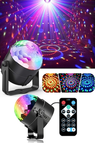 Disko Topu Kumandalı Sese Duyarlı Bluetooth'lu Led Küre-laze