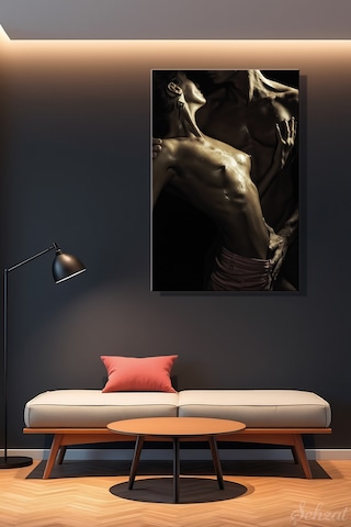 Nü Kadın Dikey Kanvas Duvar Tablosu Modern Salon Yatak Odası Ofis Cafe Çok Renkli