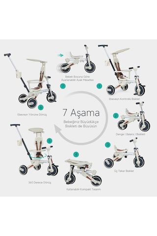Huggy 6in1 Funtrike Siyah 3 Tekerlekli Bebek Bisikleti