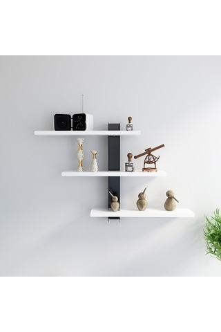 Duvar Rafı Mita Beyaz Siyah