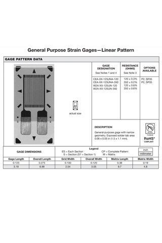 350 Ohm Strain Gauge Micro Measurements