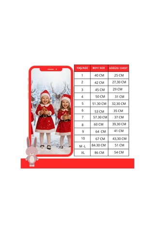 Bebek Stili Kız Çocuk Polar Yılbaşı Noel Elbise Şapka Takım kırmızı