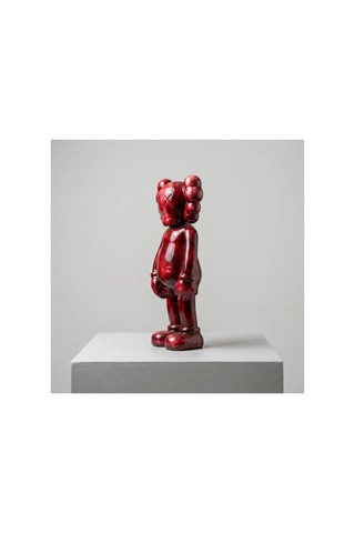 Kaw Tarzı Bordo X Gözlü El Boyaması Dekoratif Figür Heykel 26 Cm