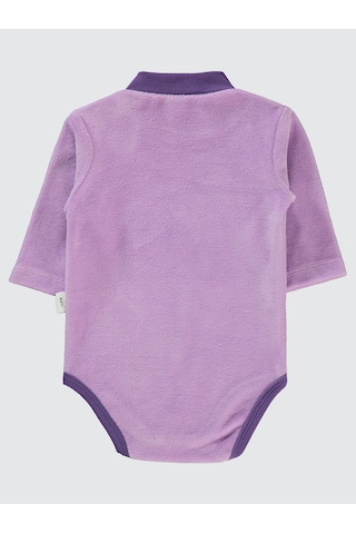 Civil Baby Bulut Baskılı Boğazlı 1-18 Ay Çıtçıtlı Badi - Lila