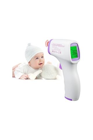 Kangvka Mor Dokunsuz Isı Ölçer - Vücut Ve Nesne Sıcaklığı Ölçümü, Hızlı Ölçüm, Lcd Ekranlı, Pil Dahil Değil