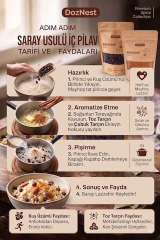 Doznest Saray Mutfağı İkilisi: Kuş Üzümü 100 Gr Ve Toz Tarçın 100 Gr