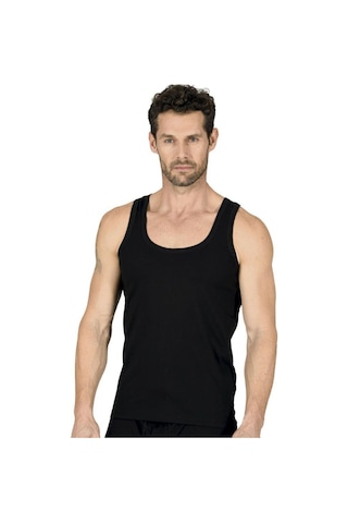 Özkan Underwear 6 Adet Özkan Erkek Penye Atlet 11407 Siyah