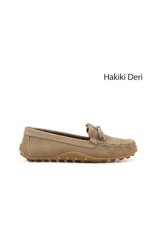 Gönderi(R) Gönderi R Kadın Sahra Süet Fiyonklu Hakiki Deri Comfort Loafer Dyza75645196