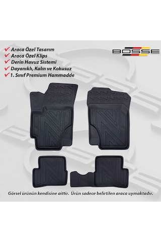 Hyundai Accent Era Paspas Araca Özel 2006 2012 BOSSE 3D Havuzlu Oto Paspas Paspas