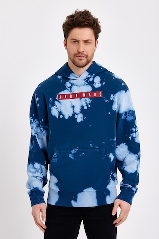 Jahr Marc Oversize Mavi Batik Yıkamalı Sweatshirt Mavi