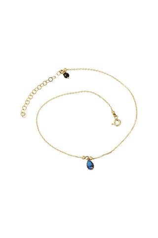 Lacivert Taşlı 14 Ayar Altın Halhal 14NMHL04