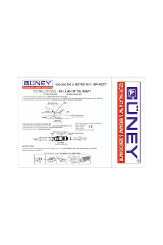 400-800 Kg 5 M Yük Sabitleme Mini Spanzet N11.101