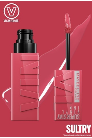 Maybelline New York Super Stay Vinyl Ink Uzun Süre Kalıcı Likit Parlak Ruj 160 Sultry