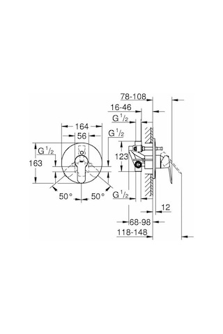 Grohe Bauedge Ankastre Banyo Ve Duş Bataryası 29079000 Krom