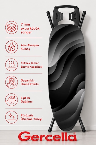 Hediyeli Silloutte Ütü Masası Kılıfı Bezi Örtüsü Antrasit