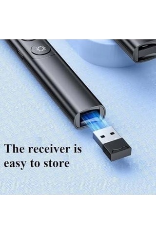 Hobimtek Dijital Ekranlı Şarjlı Lazer Sunum Kumandası Şarj Göstergeli Lazer Powerpoint Laser Pointer Slayt Atlatıcı