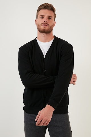 Buratti Pamuklu Regular Fit Düğmeli V Yaka Erkek Hırka 456205 Siyah