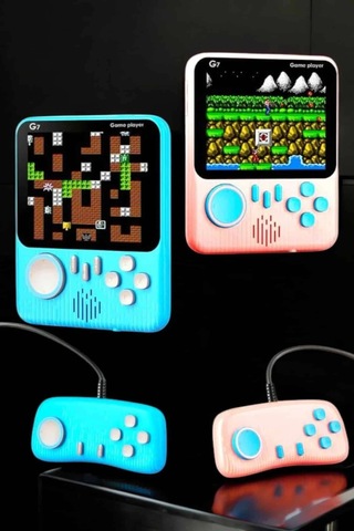 Mey İthalat El Atarisi 3.5 İnç Ekran Çift Konsol 666 Adet Retro Oyun Gamepad