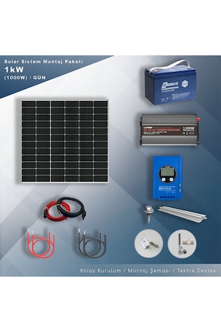 Matech 1 kW Solar Paket Sistem (1000W/Gün)