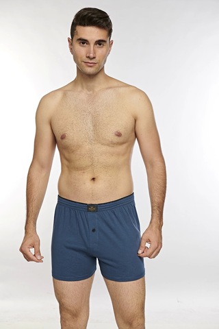 Kolcu Önü Düğmeli Erkek Havlu Bel Boxer K13230 - İndigo İndigo