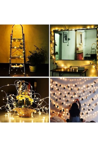 Sarı Peri Led Flaşlı Işık - 3 Metre Dekoratif Oda Ve Organizasyon Aydınlatması Çoklu Renk