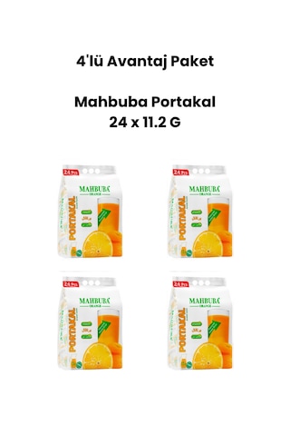 Mahbuba Portakal 4'lü Avantaj Paket Soğuk Veya Sıcak Tüketilebilir Toz İçecek 24 X 11.2 G 11.2 G