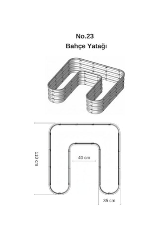 Modüler Yükseltilmiş Bahçe Sebze Yatağı No:23 110x110 Bej
