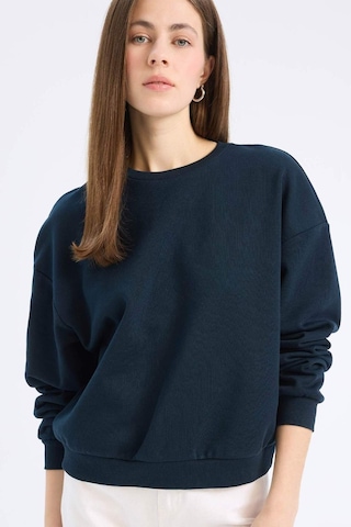 Defacto Regular Fit Bisiklet Yaka Kalın Basic Düz Sweatshirt D6645ax25sp Lacivert