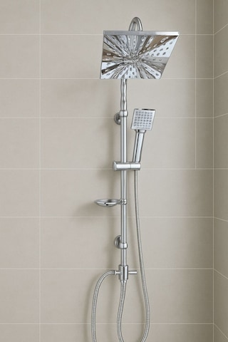 Rudi Armatür Krom Kristal Pirinç Malzeme Robot Duş Seti Gri