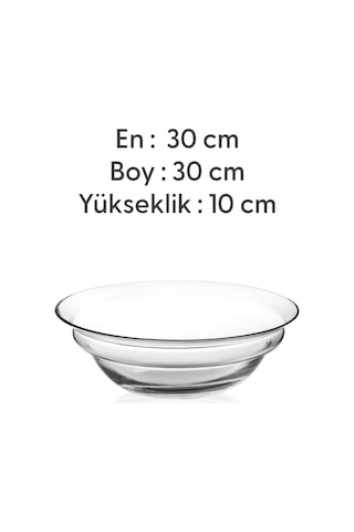 Milano - Yuvarlak Soğuk Kesim El Yapımı Meyvelik & Salata Kase Büyük Sığ Şeffaf