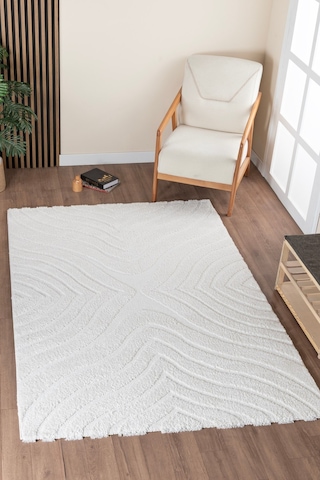 Norway Vl Bukleli Premium Yumuşak Peluş Post Iskandinav Oturma Odası Salon Halısı 70620-krem