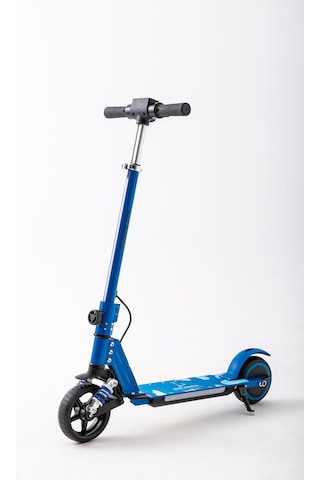 Mini Bonito Çocuk Katlanabilir, Led Işıklı, Amortisörlü Elektrikli Scooter Ayarlanabilir Direksiyonlu Dizlik Ve Dirseklik Hediyedir Mavi