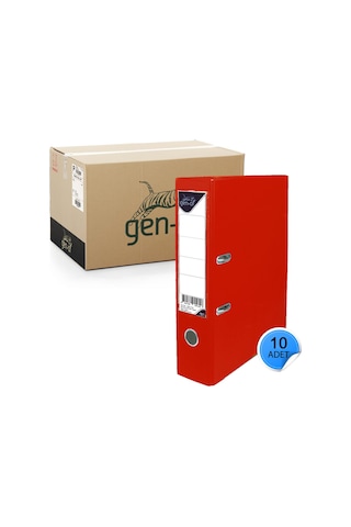 Gen-of Plastik Klasör Geniş Kırmızı 10 Lu