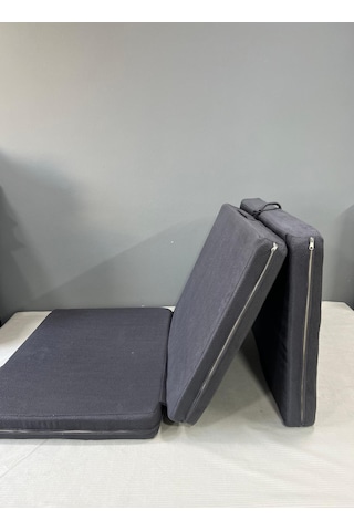 Katlanır Yatak Yer Yatağı 8 Cm Çanta Tipi Misafir Kamp Minderi 80x180 Gri